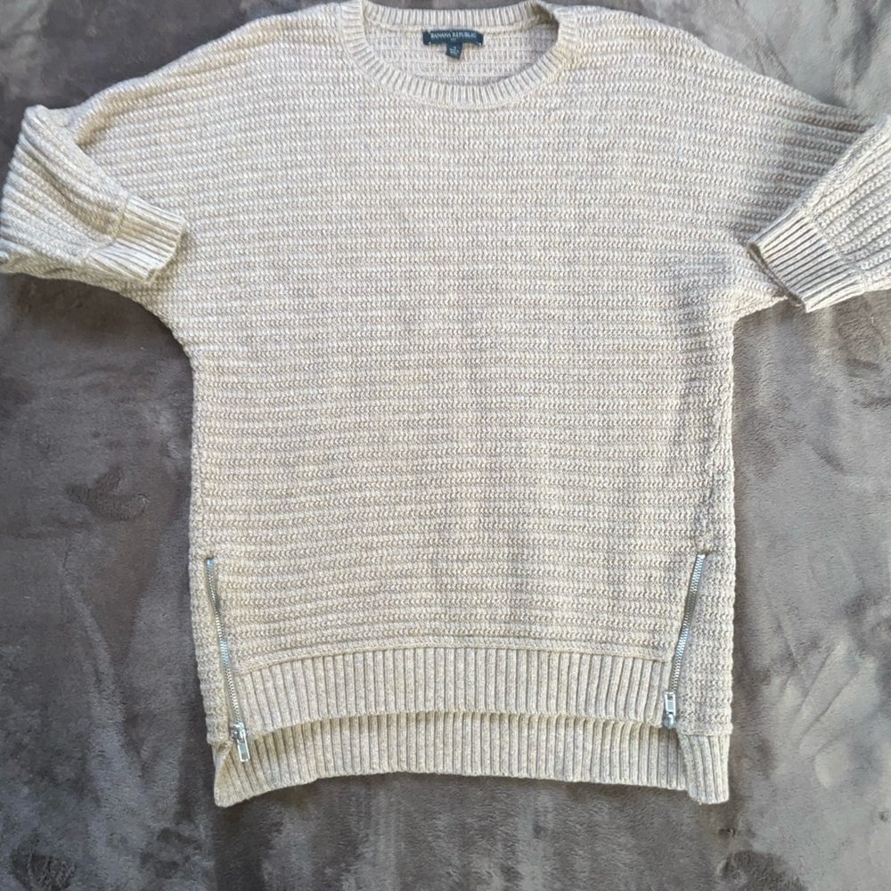 Banana Republic 3/4 Dolman Sleeve Crew Neck Tunic Sweater women’s S CottageCore